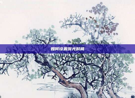 如何设置曝光时间